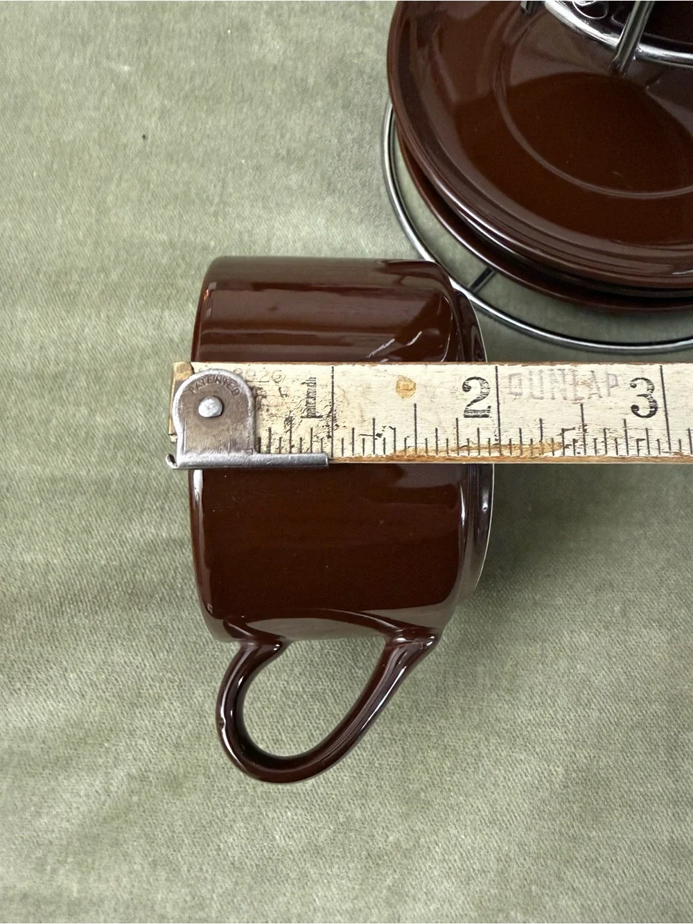 Pier 1 Brown Ceramic Stackable Espresso Mug and Saucer Set with Chrome Rack #OSK
